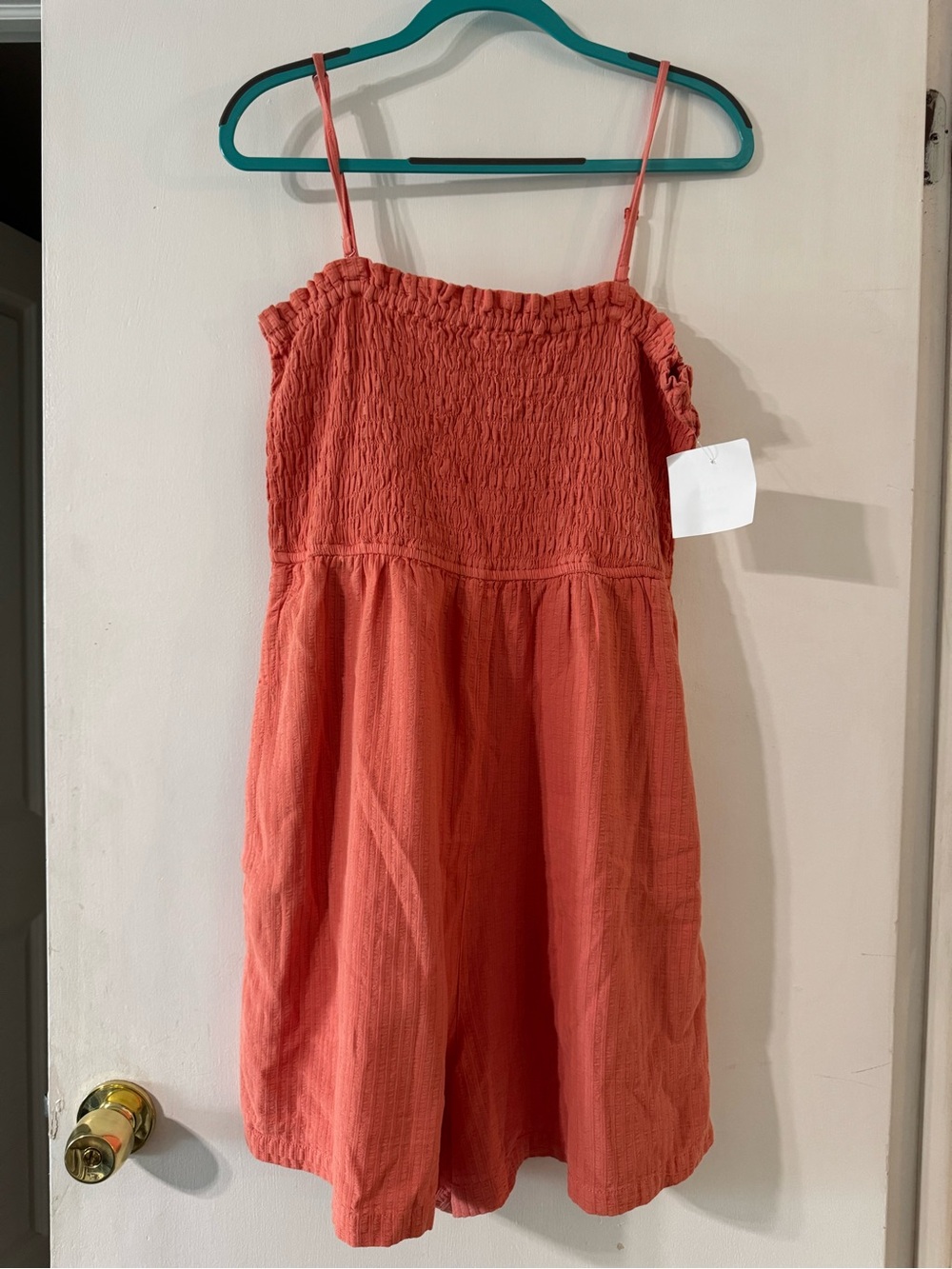 Pilcro Coral Smocked Strap Romper